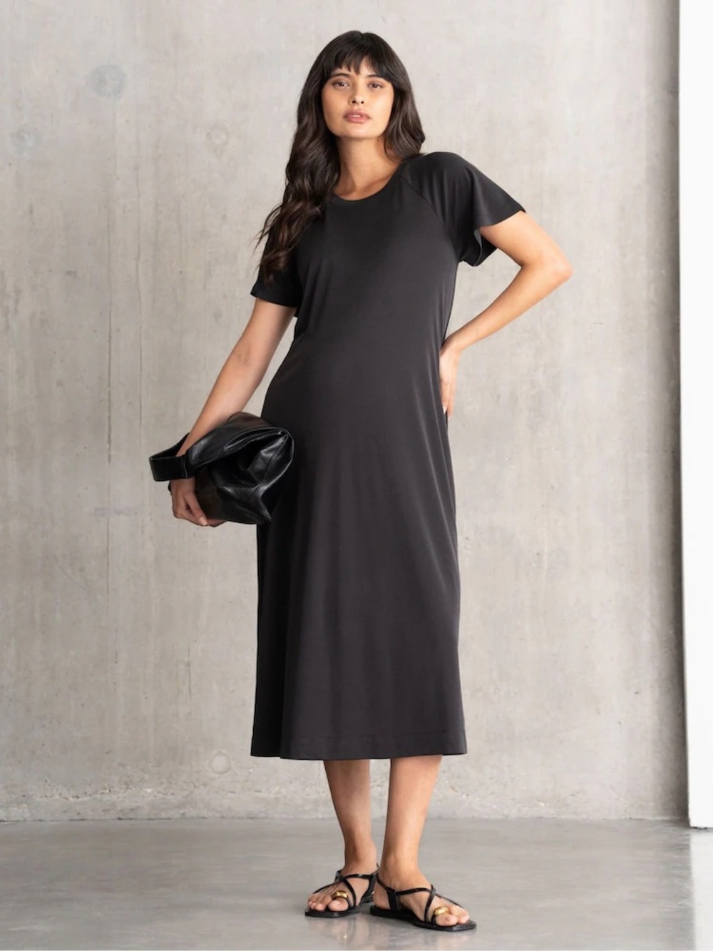 Seraphine | Modal blend T-shirt midi dress Tie Back women’s Maternity size 8